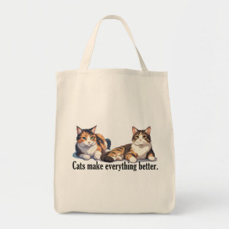 Los Gatos Hacen Que Todo Sea Mejor Adorable Bolsa 