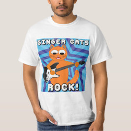 ¡Los Gatos Jengibre Rock! Camiseta Gato de Guitarr