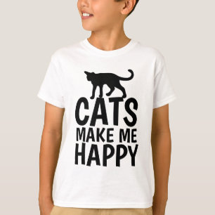 LOS GATOS ME HACEN FELIZ, Camisetas Cat PARA NIÑOS