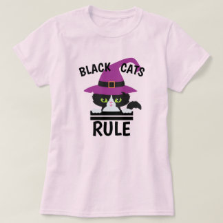 Los gatos negros dominan la camiseta de Halloween 