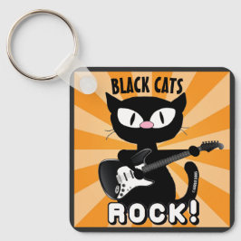 ¡LOS GATOS NEGROS ROCAN! Llavero personalizado