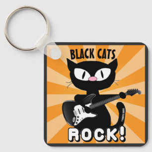¡LOS GATOS NEGROS ROCAN! Llavero personalizado