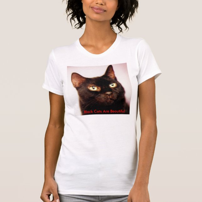 Los gatos negros son camiseta hermosa (Anverso)