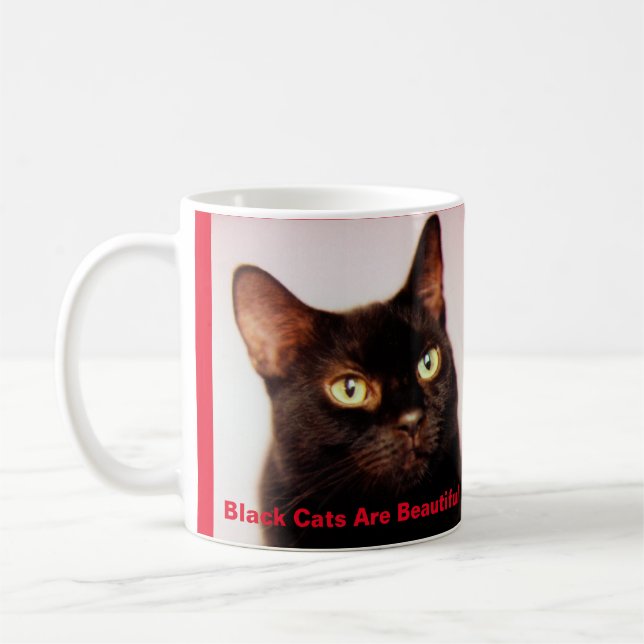 Los gatos negros son taza de café hermosa (versión (Izquierda)