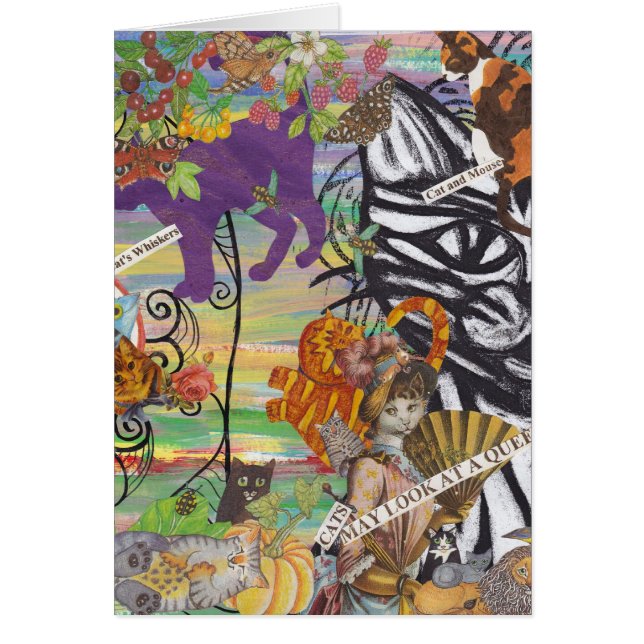 Los gatos pueden mirar una tarjeta de la reina (Frente)