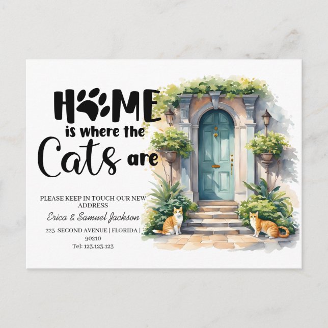 ¡los gatos se han mudado! anuncio de nueva direcci (Anverso)