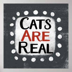 Los gatos son arte mural Poster real