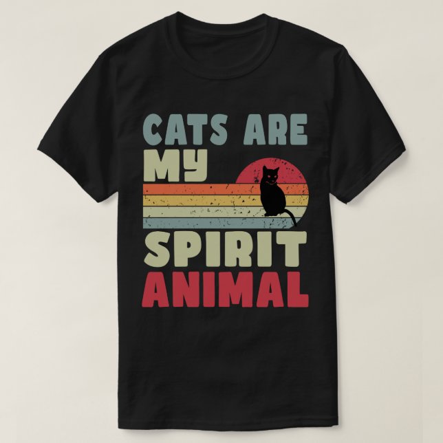 Los gatos son mi espíritu camiseta animal (Diseño del anverso)
