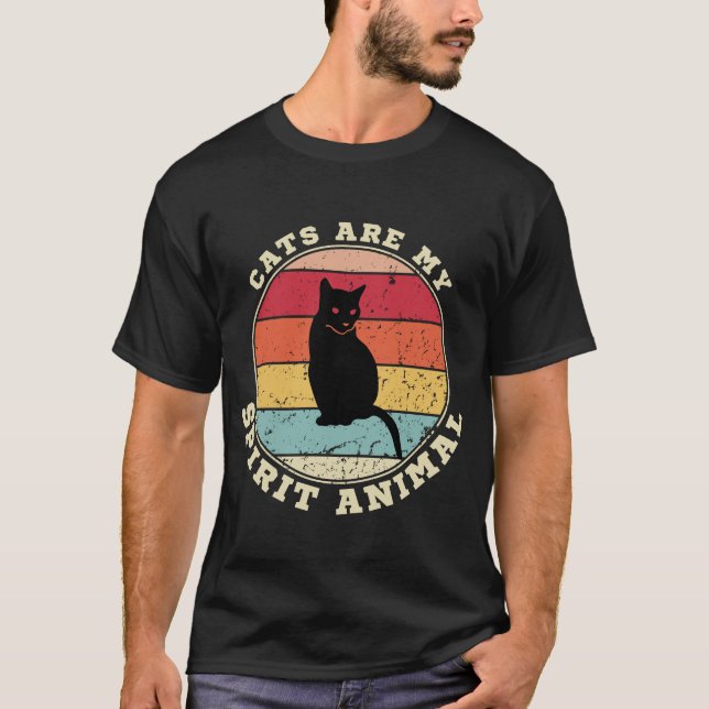 Los gatos son mi espíritu camiseta animal (Anverso)