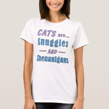 Los gatos son nuggles y la camiseta de Shenanigans