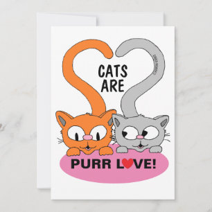 Los gatos son tarjetas planas Purr Love
