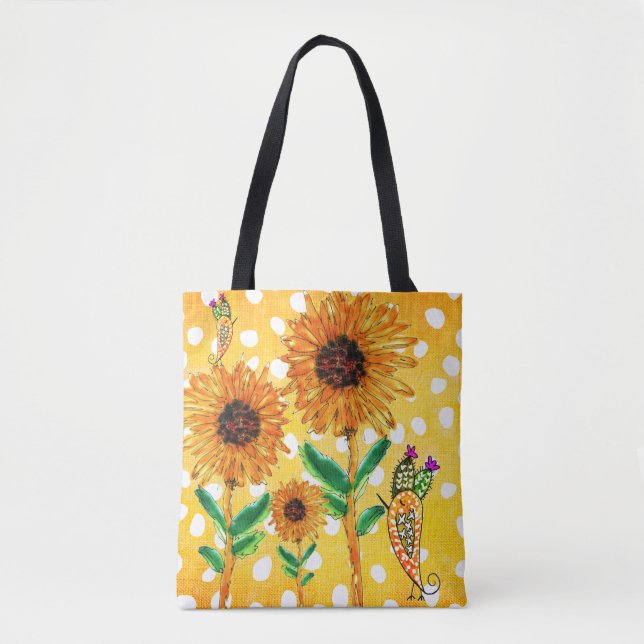 Los girasoles amarillos y una bolsa de aletas para (Anverso)