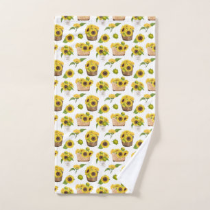 Los girasoles de la cesta de flores adorables