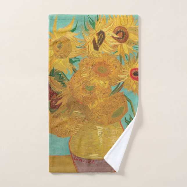 Los girasoles de Van Gogh (Toalla de mano)