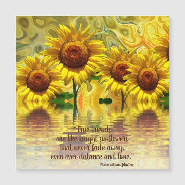 Los girasoles dicen que los amigos nunca fingen la (Anverso)