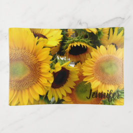 Los girasoles personalizan el regalo de cristal