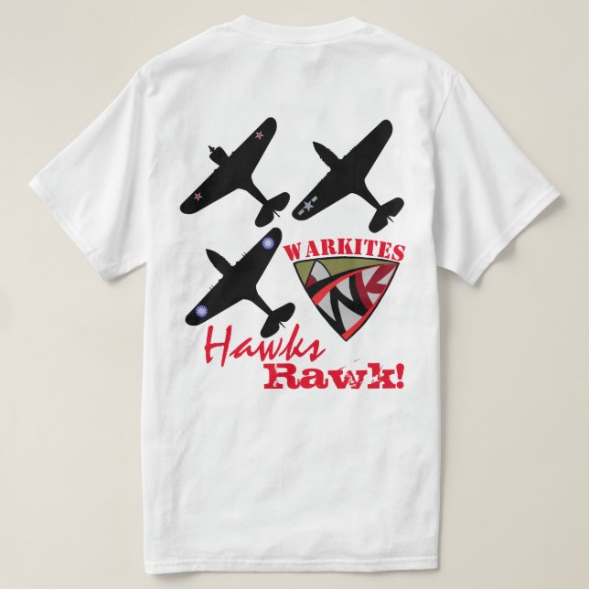 ¡Los Hawks de Warkites Rawk! Camiseta (Reverso del diseño)