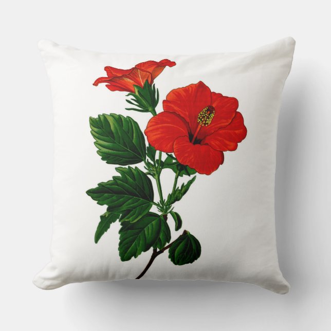 Los hibiscos tropicales se dirigen la almohada de (Anverso)