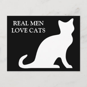Los hombres de verdad aman las postales de gatos