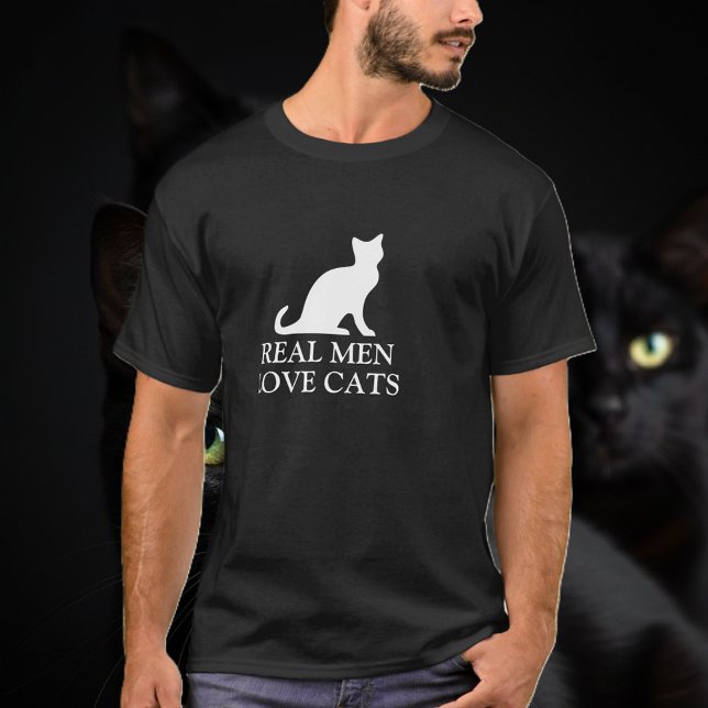 Los hombres de verdad aman los gatos camisetas (real men love cats)