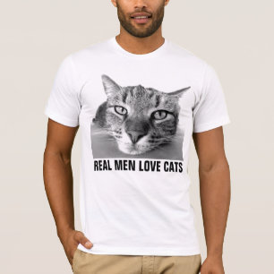 Los hombres de verdad aman los gatos, las camiseta