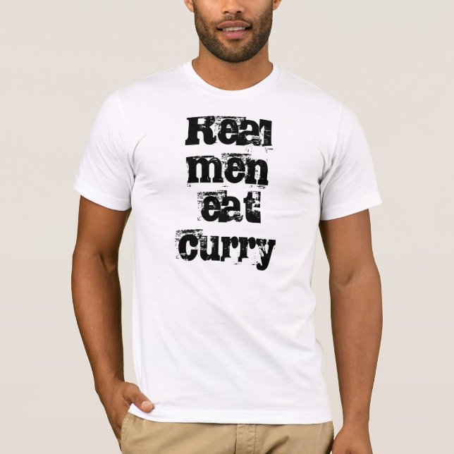 Los hombres reales comen la camiseta del curry (Anverso)
