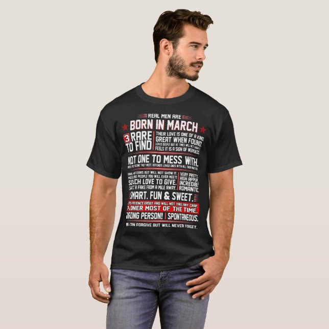 Los hombres reales son en marzo camiseta nacida (Anverso completo)