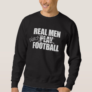 Los hombres reales ven sudadera en el fútbol