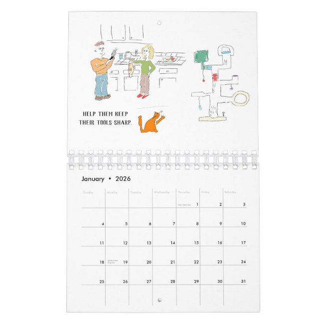 Los hombres son como gatos Calendario pequeño (Jan 2026)