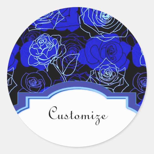 Los inalcanzables Rosas azules Pegatinas florales (Anverso)