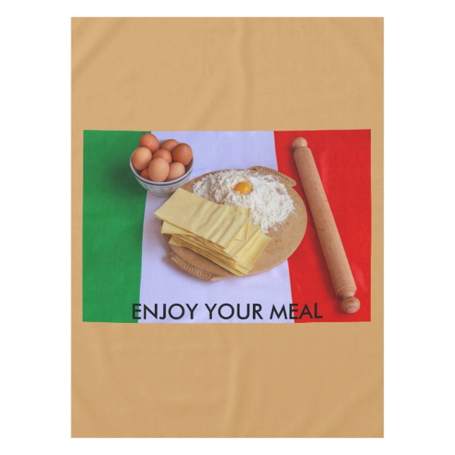 los ingredientes básicos de lasaña mantel de algod (Anverso)