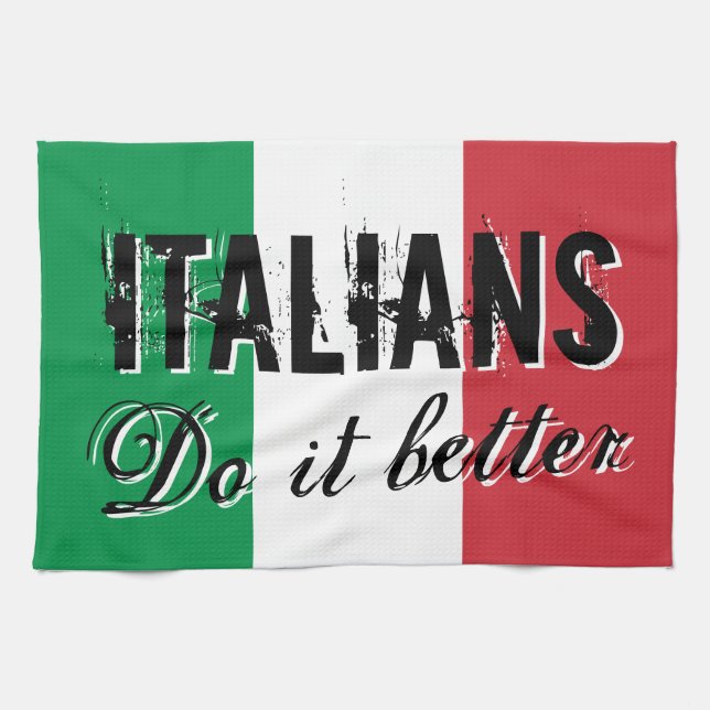 Los italianos mejora la toalla de cocina divertida (Horizontal)
