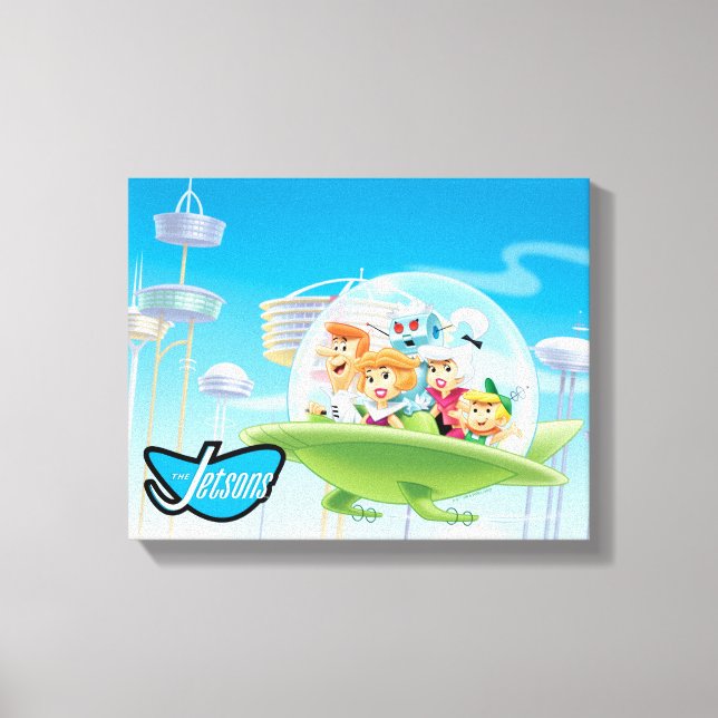 Los Jetsons | Impresión de lienzos de coches volan (Anverso)