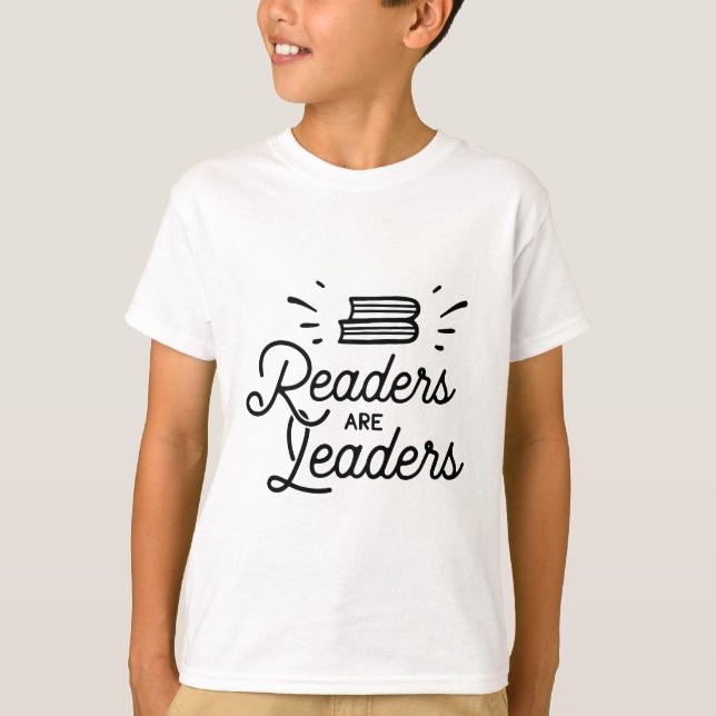 "Los lectores son líderes" - Inspirador Camisa de  (Anverso)