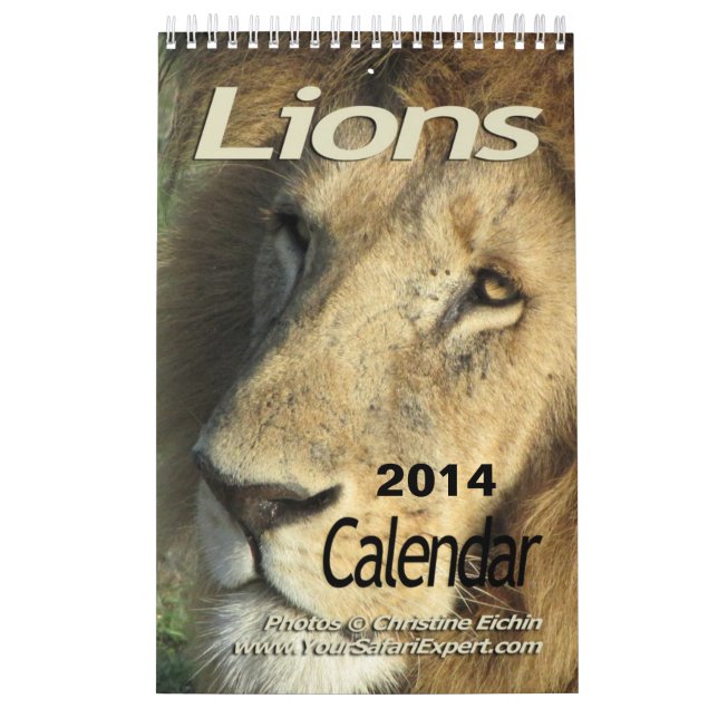 Los leones hacen calendarios 2014 (la Solo-Página) (Tapa)