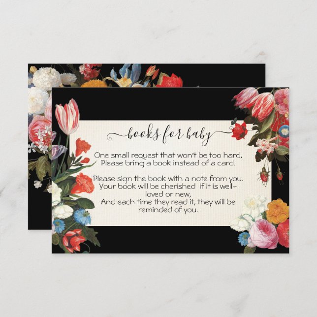 Los libros para bebé están floreciendo la tarjeta  (Anverso / Reverso)