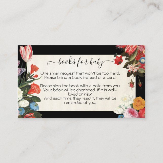 Los libros para bebé están floreciendo la tarjeta  (Anverso)