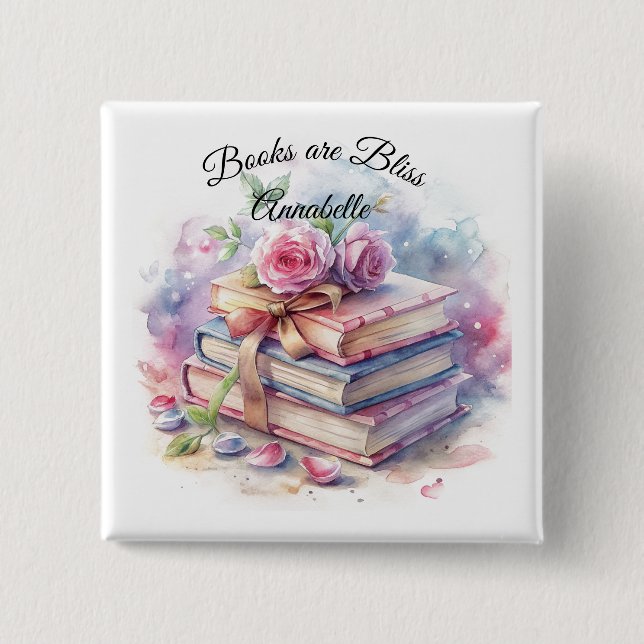 Los libros son botón de Moda de Bliss (Anverso)