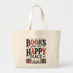 Los libros son mi lugar feliz - Bolsa Jumbo para l