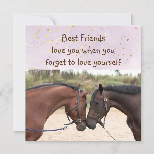 Los mejores amigos aman a los caballos y te quiere (Anverso)