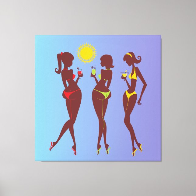 Los mejores amigos en bikini envueltos en lienzo (Anverso)