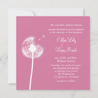 ¡Los mejores deseos! Invitación a la boda (fucsia)