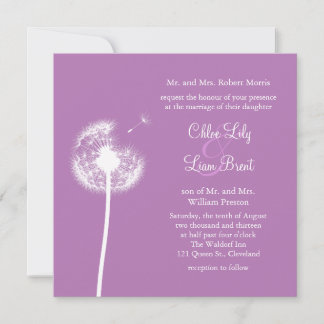 ¡Los mejores deseos! Invitación a la boda (púrpura