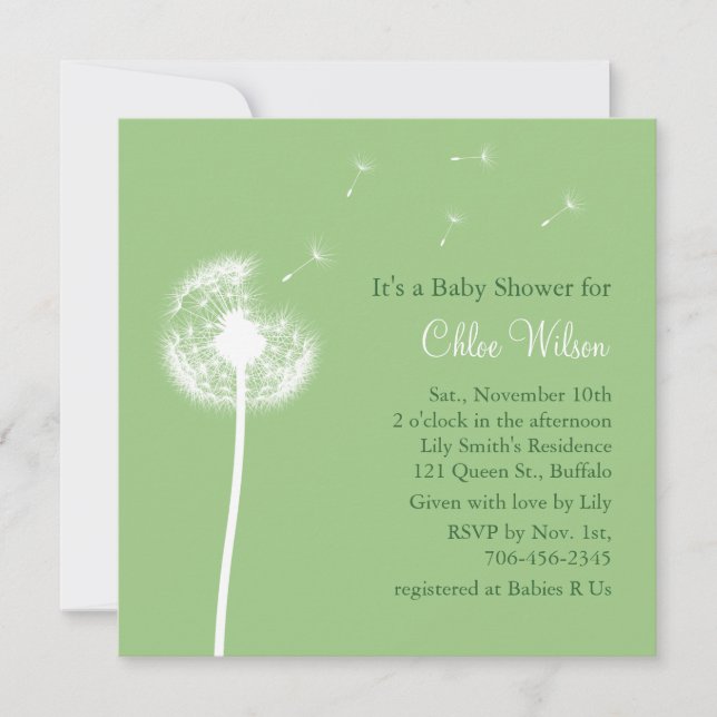 ¡Los mejores deseos! Invitación de Baby Shower (ve (Anverso)
