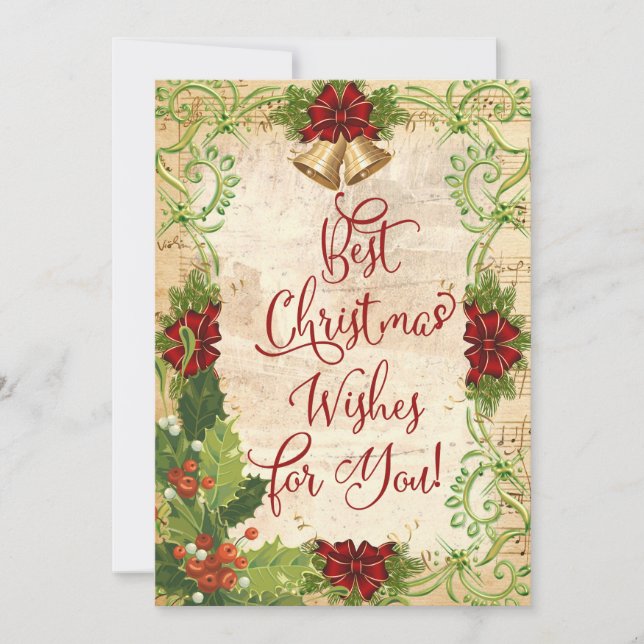 ¡Los mejores Navidades te desean! Tarjeta de felic (Anverso)