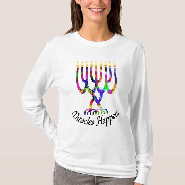 Los milagros suceden camisa de Menorah (Anverso)
