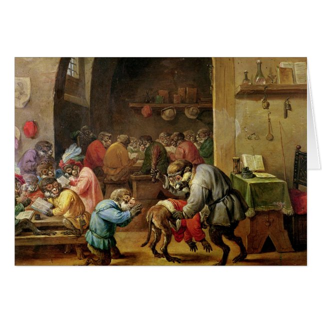 Los monos en la escuela (Anverso (Horizontal))