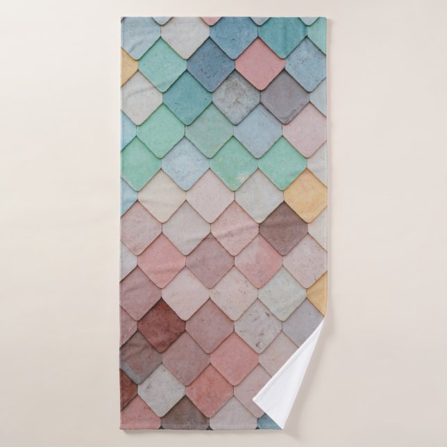 Los mosaicos dan forma al arte de patrones de text (Toalla de baño)