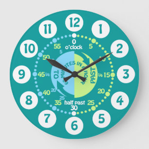 Los muchachos aprenden decir a tiempo el reloj de