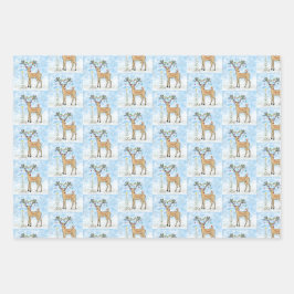 Los Navidades de ciervos y aves entregan hojas de 